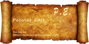Palotai Edit névjegykártya